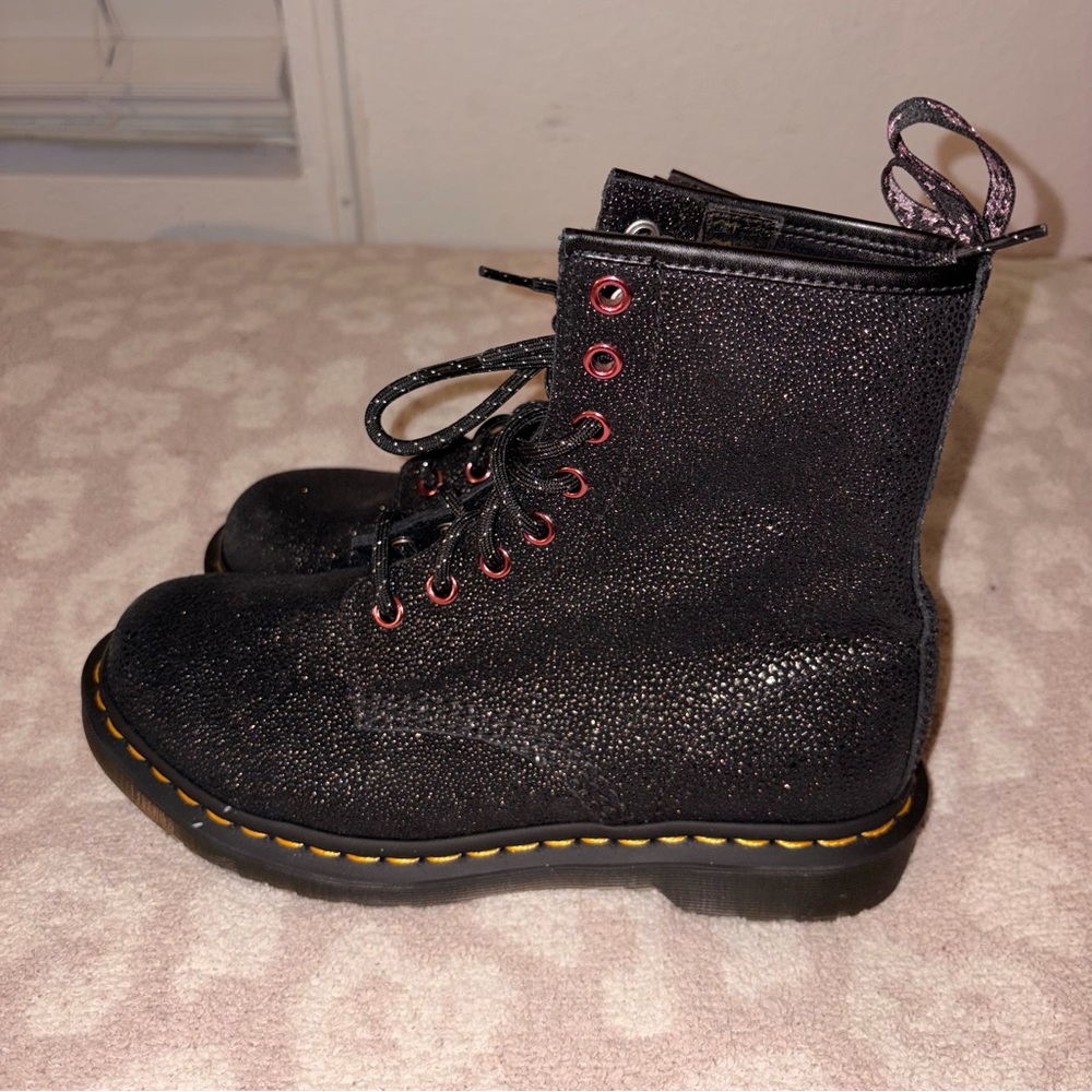 Dr. Martens 1460 BEJEWELED LACE UP BOOTS MSRP$190 Soft Suede Comfortable Unique - Picture 5 of 11